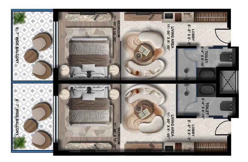 Studio apartment floor plan